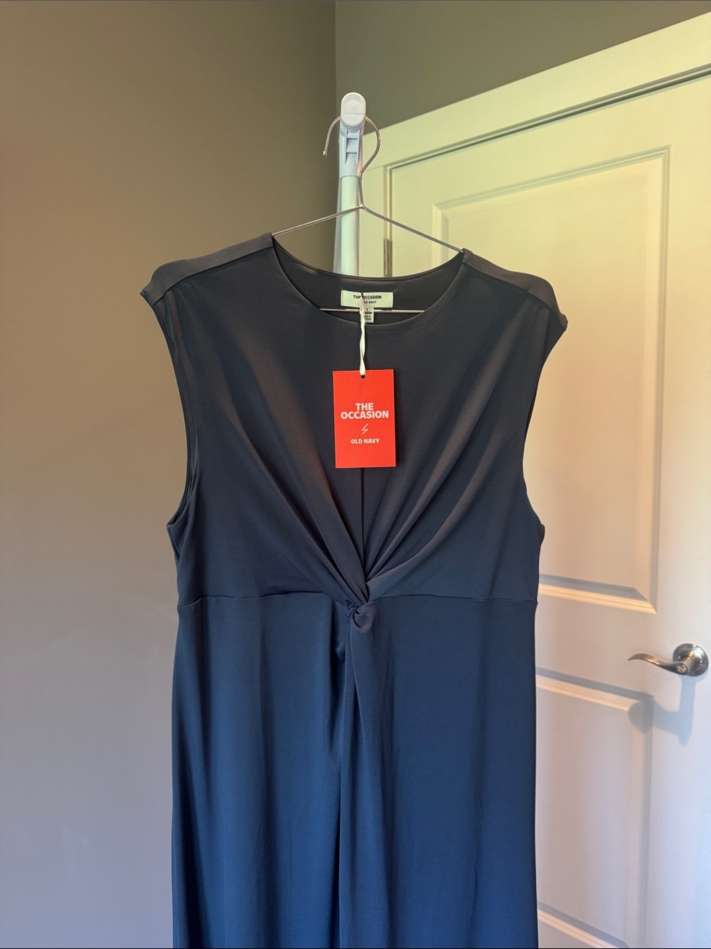 NWT Old Navy The Collection Navy Sleeveless Knot-Front Maxi Dress